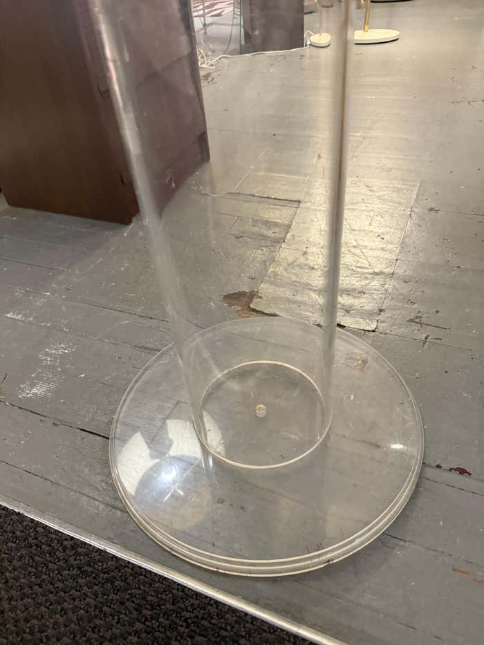 Midcentury Lucite Round Pedestal in the style of Charles Hollis Jones