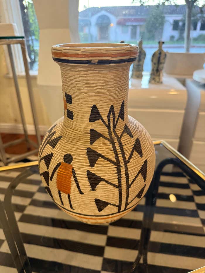 Hand-Painted Bertel House Ceramic Vase – Made in Italy