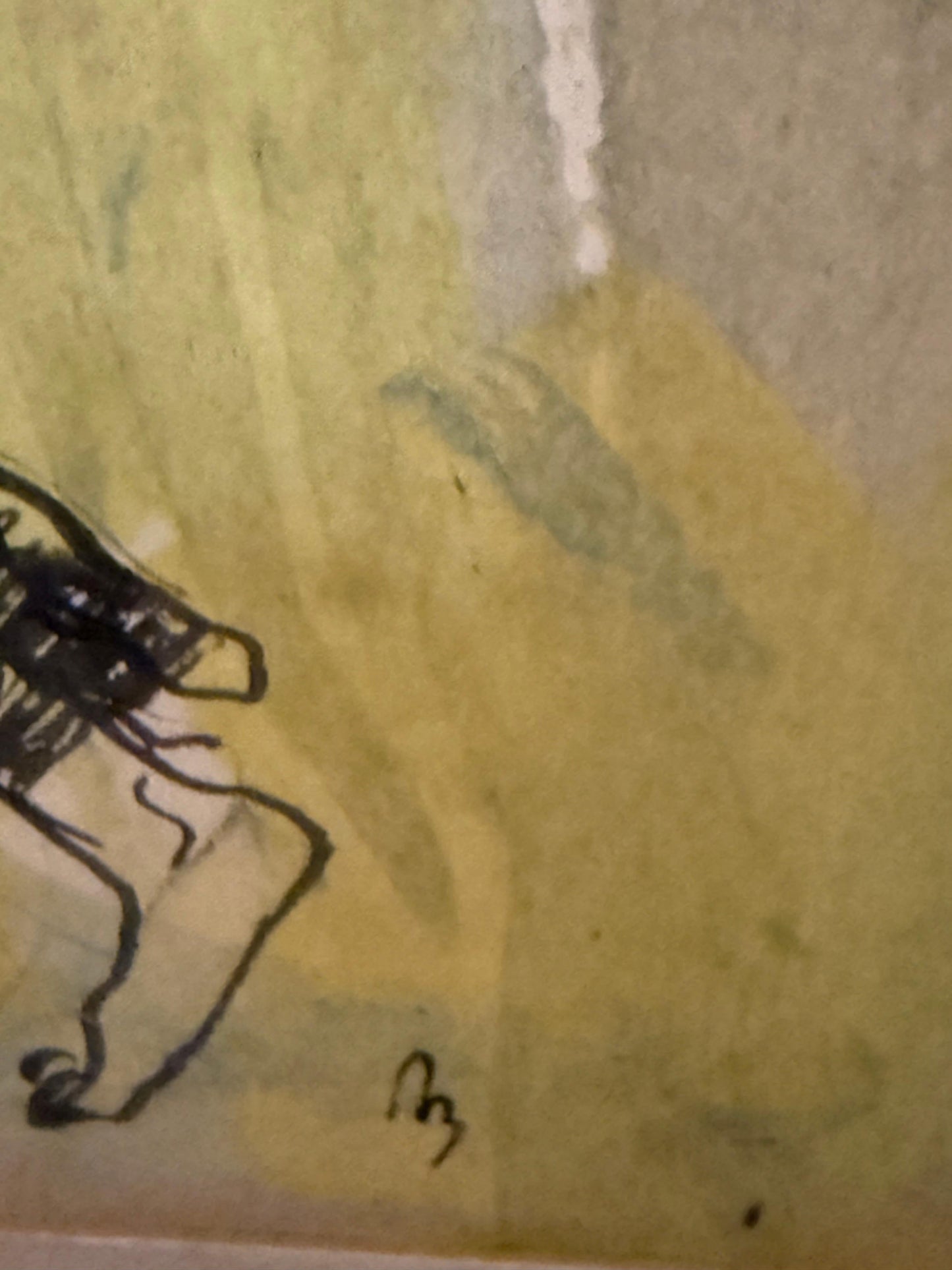 "Draped Nude" Women with Basket Expressionist Watercolor by Ron Blumberg