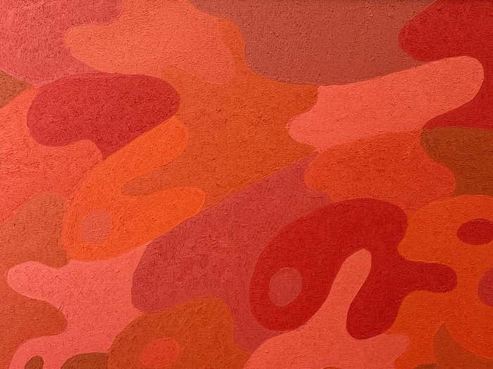 Orange Abstract Acrylic Painting by Stanley Donald Tschopp