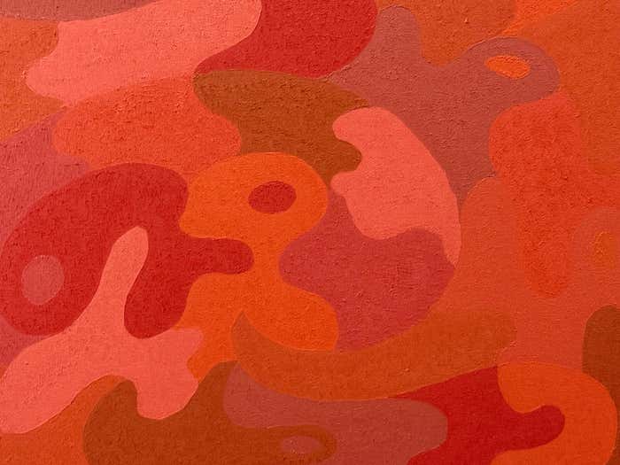 Orange Abstract Acrylic Painting by Stanley Donald Tschopp