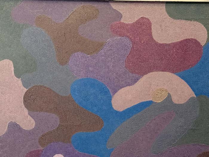 Purple Abstract Acrylic Painting by Stanley Donald Tschopp