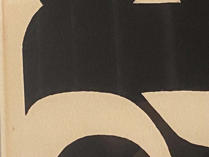 Geometric Black and White Lithograph by Eva Kolosvary-Stupler