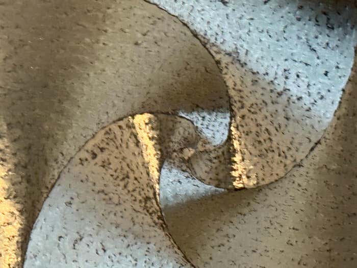 Monochromatic Spiral Reflecting Aluminium Square Artwork