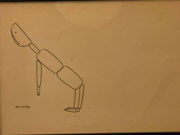 "Bending Woodman Toy" Ink on Paper, Drawing by Jerry O'Day