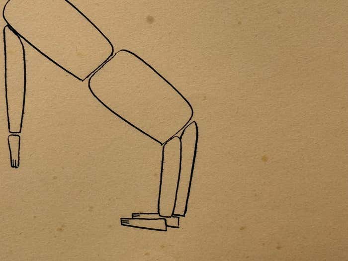 "Bending Woodman Toy" Ink on Paper, Drawing by Jerry O'Day