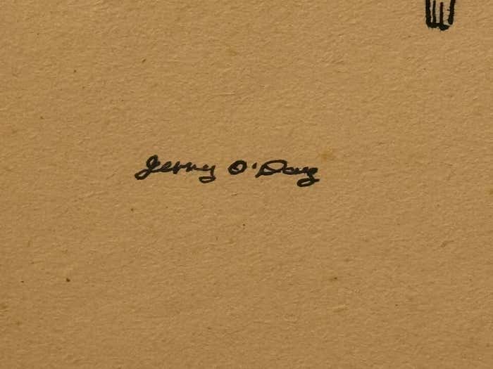 "Bending Woodman Toy" Ink on Paper, Drawing by Jerry O'Day