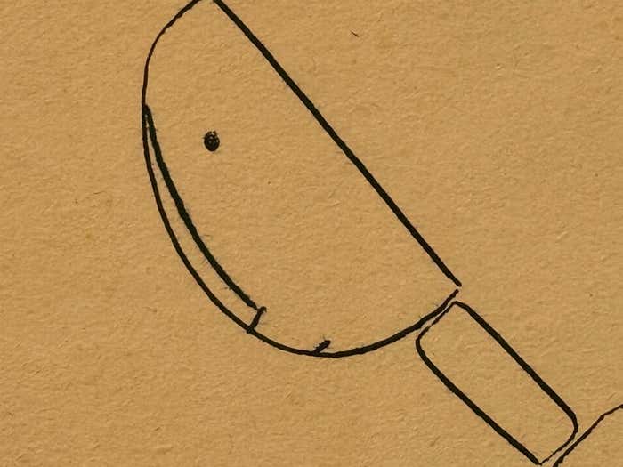 "Bending Woodman Toy" Ink on Paper, Drawing by Jerry O'Day