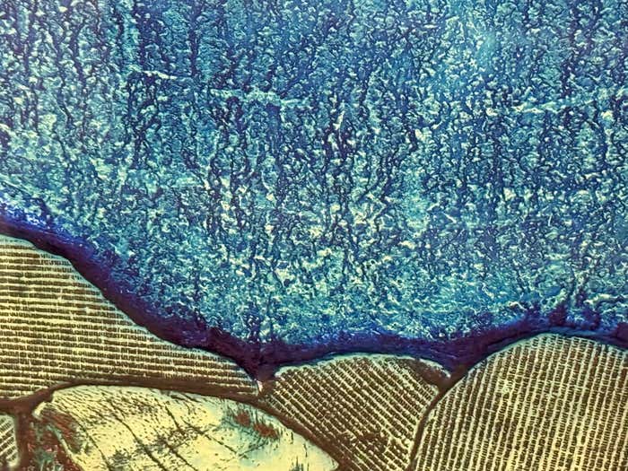 Surrealist Green Acrylic Abstract by Beckford Young