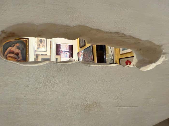 Abstract White Painted Wood Sculpture by Charles Fultz