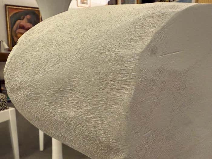 Abstract White Painted Wood Sculpture by Charles Fultz