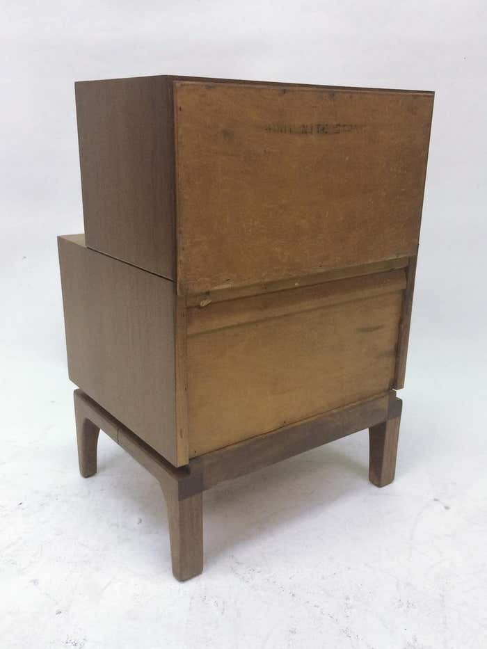 Wood and Brass Nightstand by John Keal for Brown-Saltman