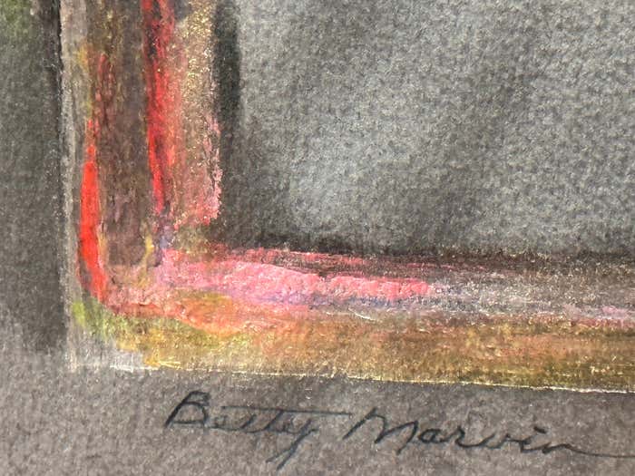 "Floating Frame" Abstract Purple and Grey Painting by Betty Marvin