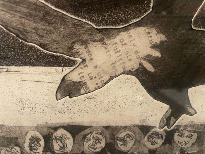 "The Eagle and the Breath of Souls" Lithograph by Goldie