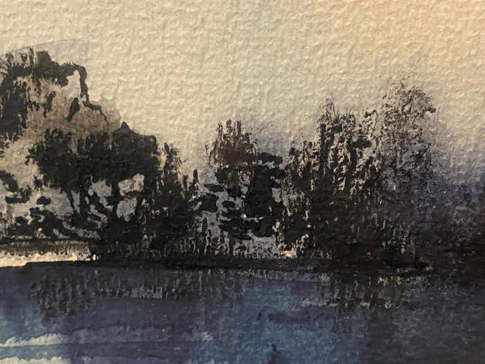 "Mirror of the soul", Australian Landscape Watercolor by Robert Wade