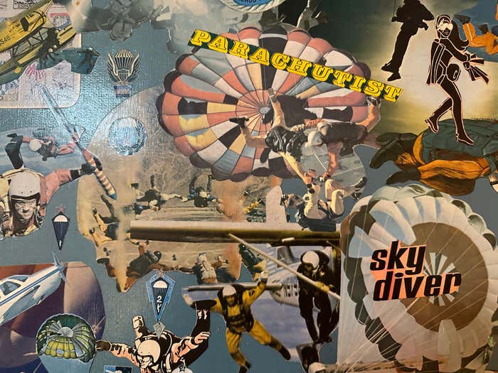 "Parachutist/ Sky Diver" Mixed Media