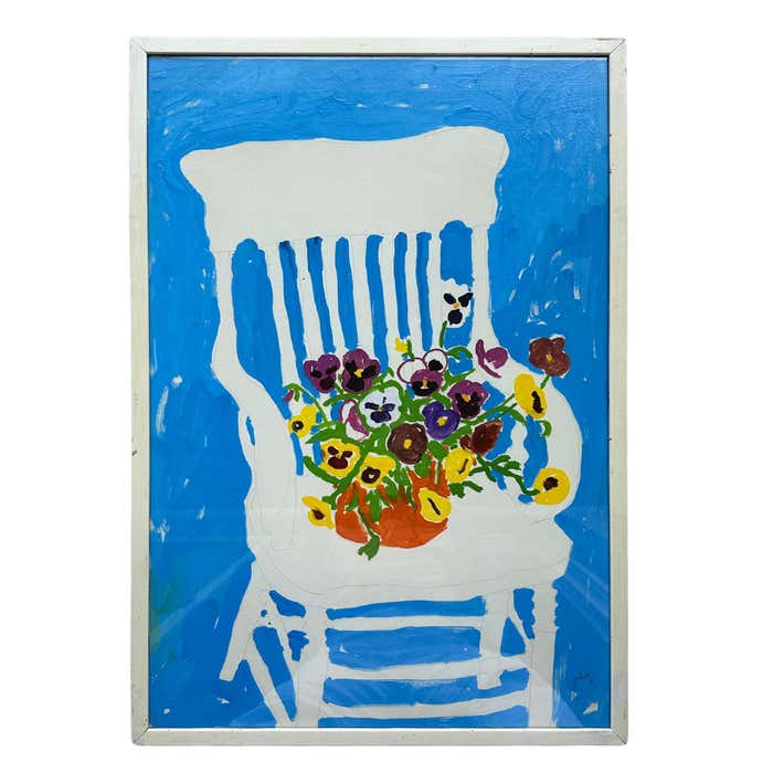 "White Chair" Still-Life Gouache and Pencil Sketch by John Botz