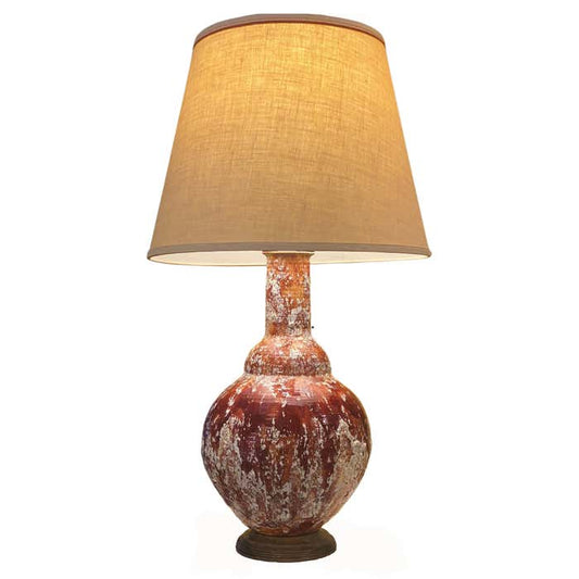 Volcanic Textured Red and White Modern Accent Table Lamp