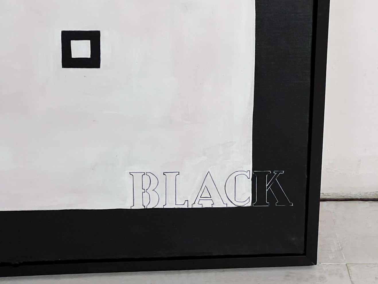 "Black on White on Black on White" Oil on Canvas by David Segel
