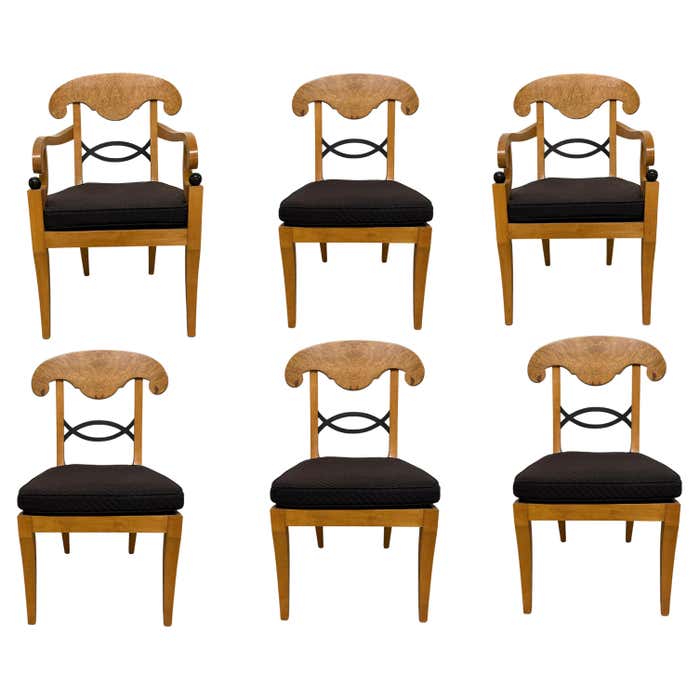 Biedermeier for Baker Set of 6 Dining Chairs