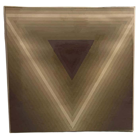 "Triangle in a Box" Vintage Geometric Op Art Artist Proof # 9/10 by Judy Granitz