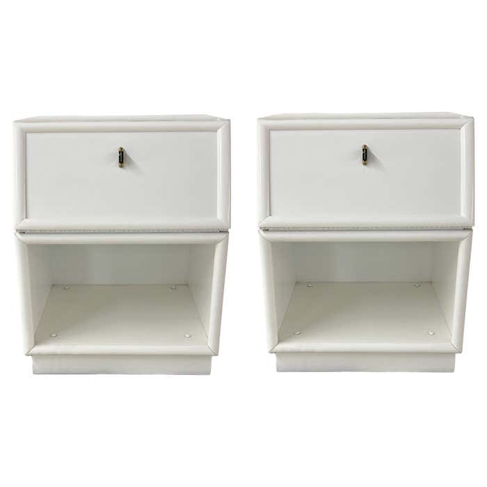 Pair of White Nightstands by Henredon