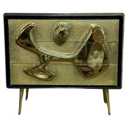 Contemporary Reform Black and Gold Chest of Drawers by Jonathan Adler
