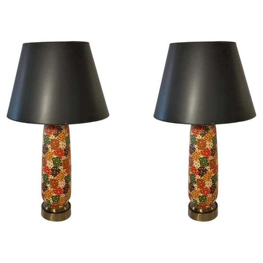 Pair of Midcentury Patchwork Table Lamps