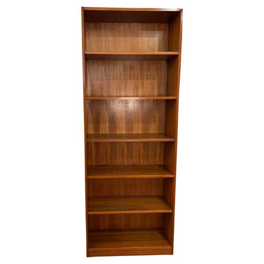 Walnut Mid-Century Bookcase With Adjustable Bookshelves