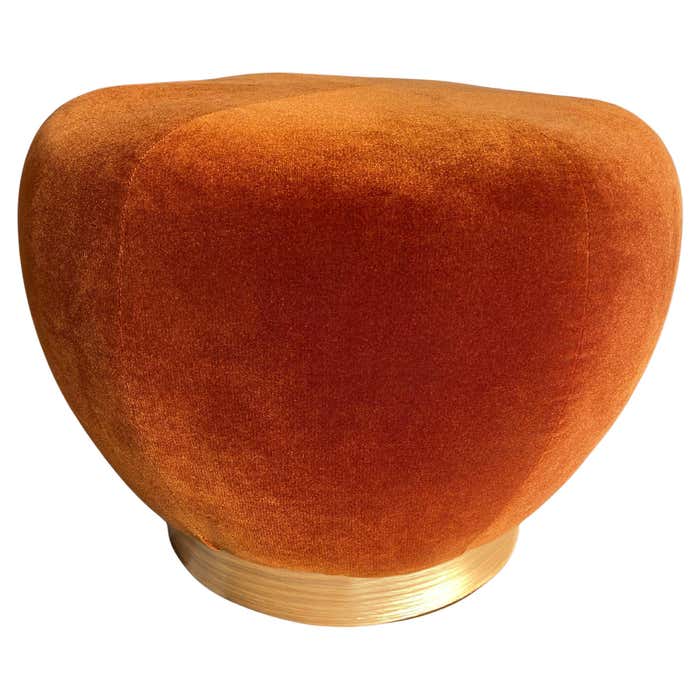 Contemporary Velvet Brick Ottoman