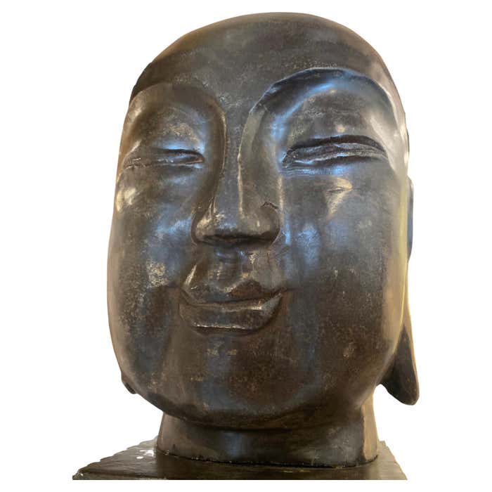 Southeast Asian Soap Stone Buddha Head Sculpture