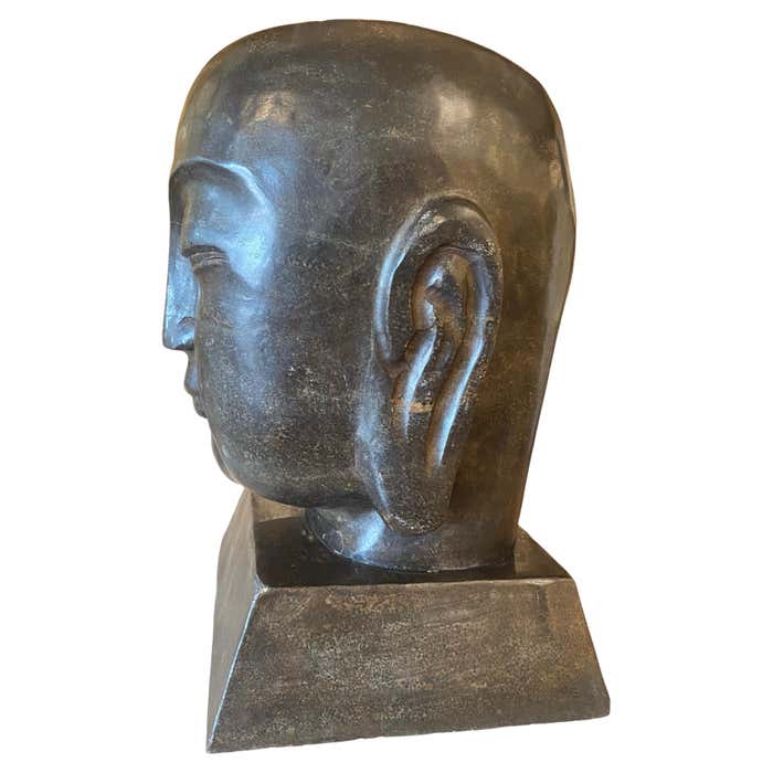 Southeast Asian Soap Stone Buddha Head Sculpture