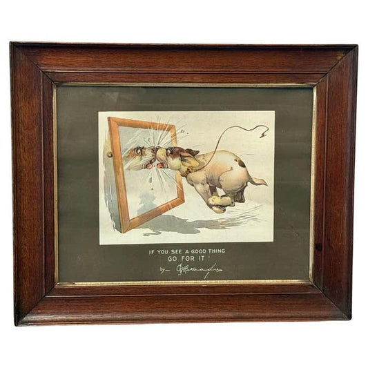 "If You See a Good Thing, Go For It!" Satirical Print by George Studdy