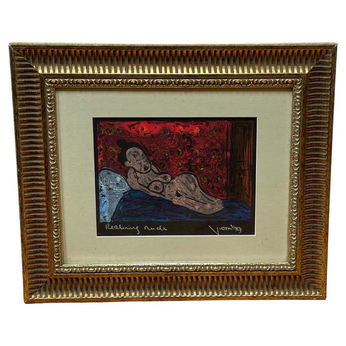 "Reclining Nude" Fauvist Oil