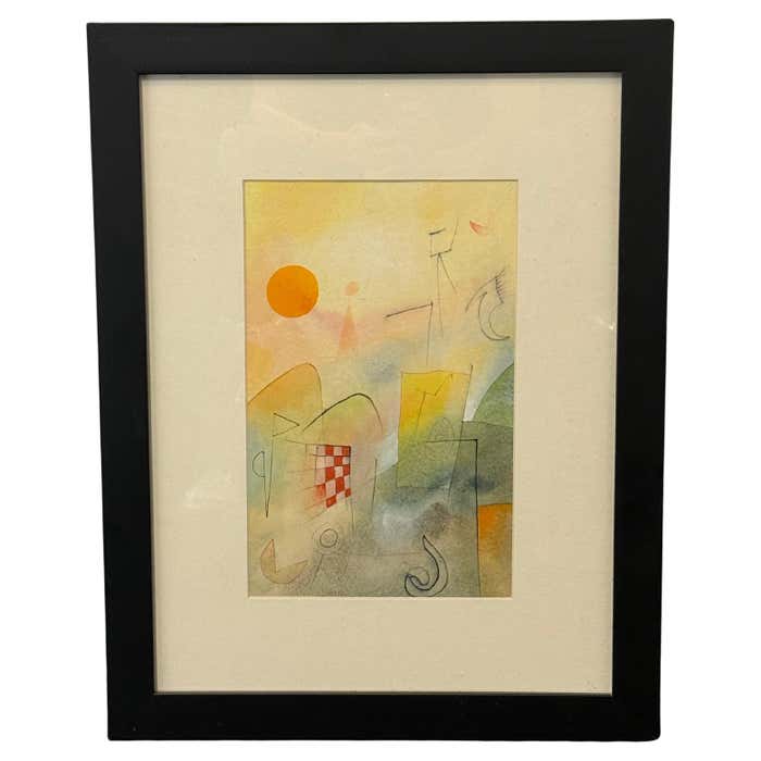 "Summer" Surrealist Watercolor in the style of Paul Klee