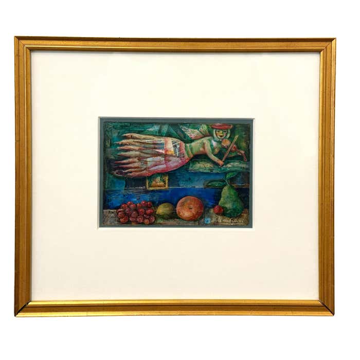 "The Angel of Music " Modern Surrealist Oil Painting by Luis Alberto Solari