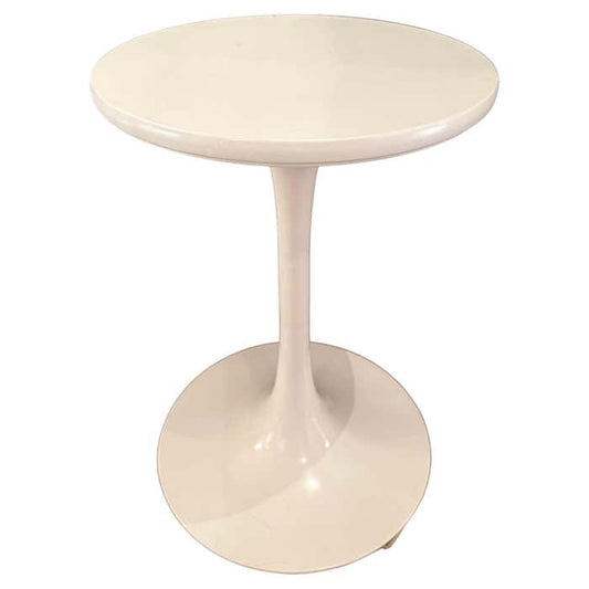 Modern Small White Lacquered Composite Round Pedestal