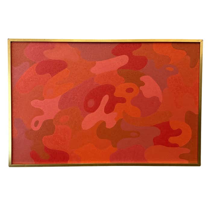 Orange Abstract Acrylic Painting by Stanley Donald Tschopp