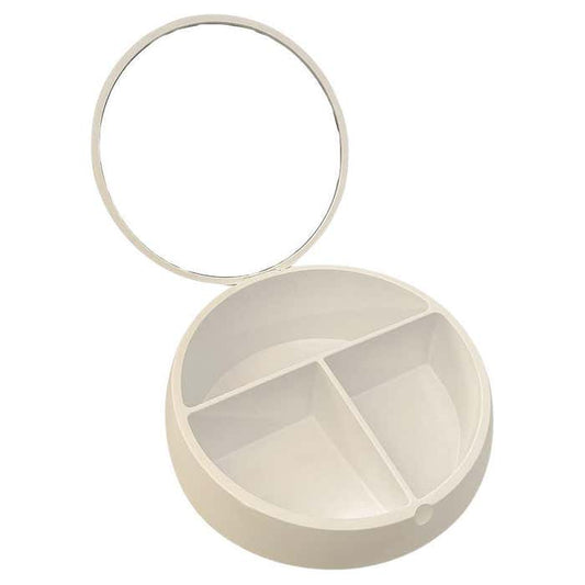 Round Vanity Box with Mirror, Stamped Gedy – Design Makio Hasuike