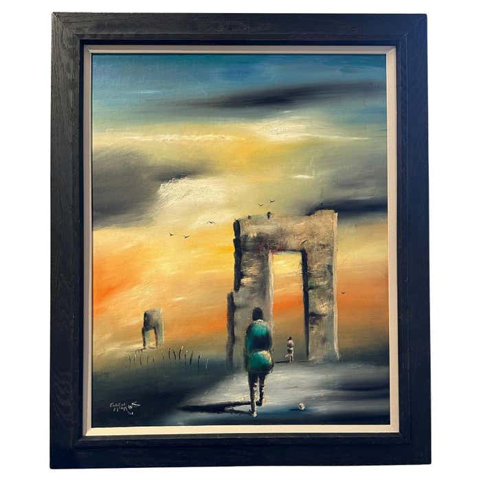 "Hope : Between Earth and Heaven" Surrealist Acrylic on Canvas by Eugene Hawkins