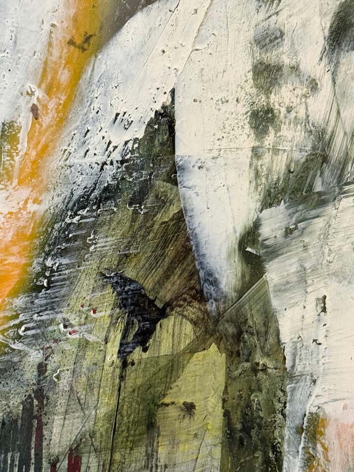 Yellow and Black Abstract Painting by Vahan