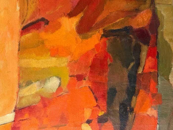 Layered Orange Abstract Oil