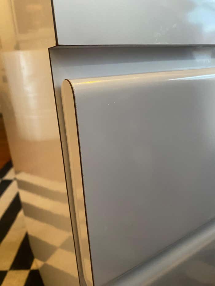 Pair of Modern White Laminate Nightstands