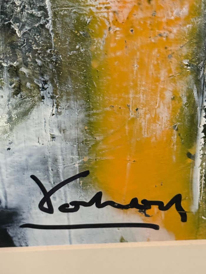 Yellow and Black Abstract Painting by Vahan