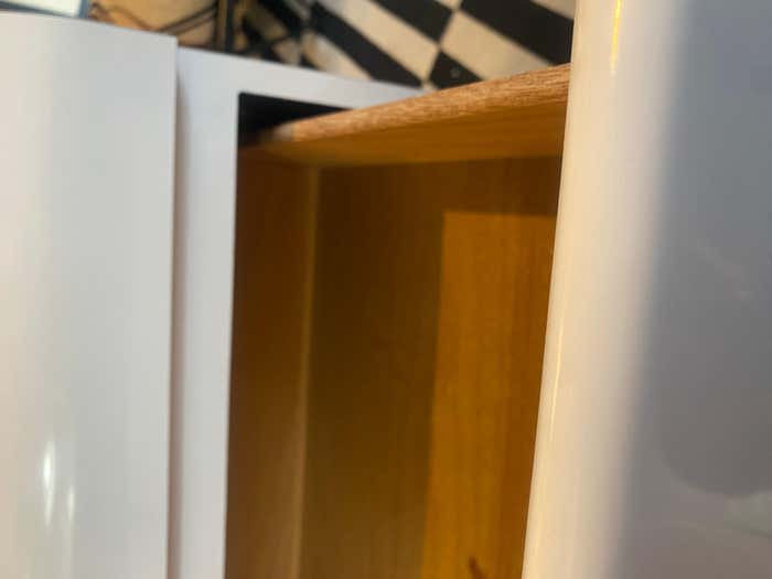 Pair of Modern White Laminate Nightstands