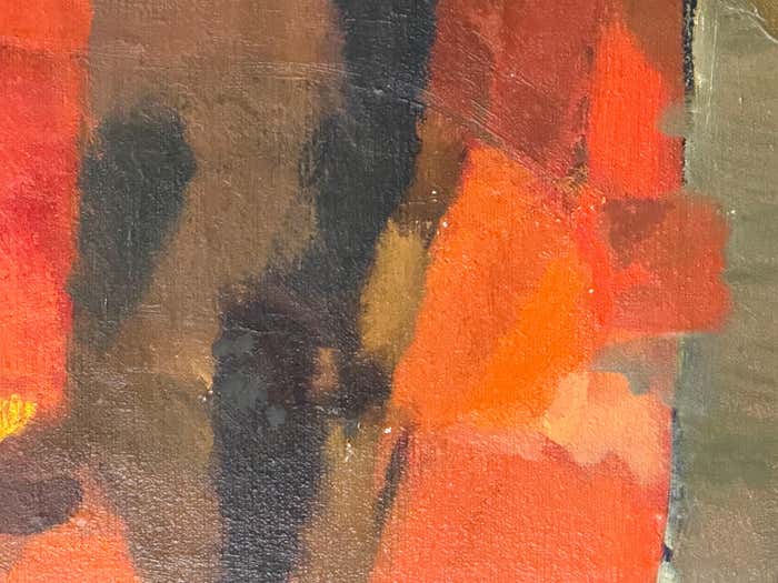 Layered Orange Abstract Oil