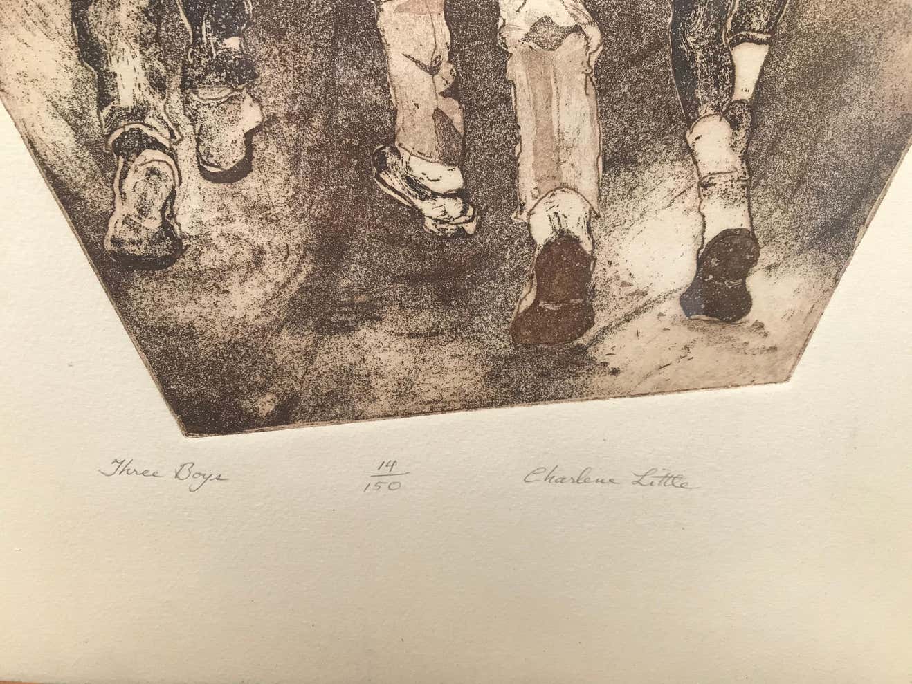 "Three Boys" Lithograph by Charlene Little