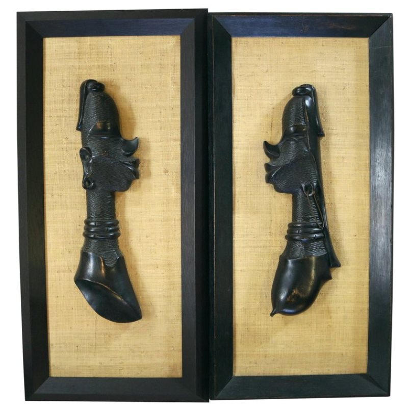 Central African Pair of  Wall Sculptures 'Male and Female'