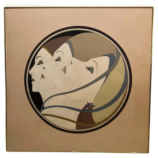 " Three Ribbons Heads" Silk Screen by John Luke Eastman