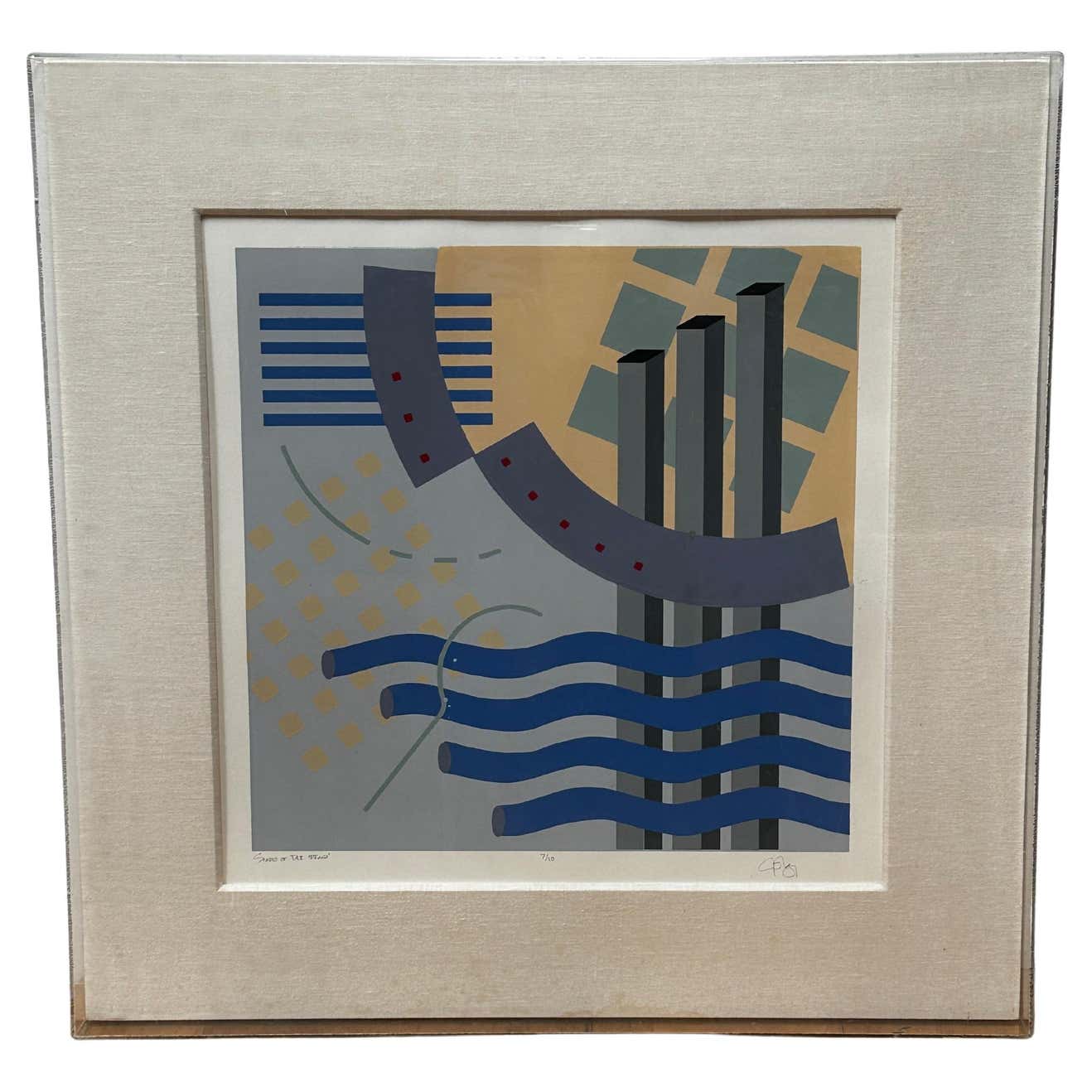 "Shapes of der Strand" Hard Edge Lithograph